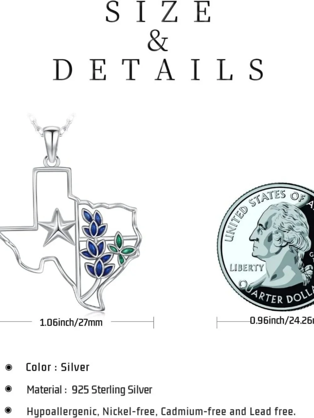 Women Bluebonnets Sterling Turquoise Pendant Highland Cow Skull Western Necklace